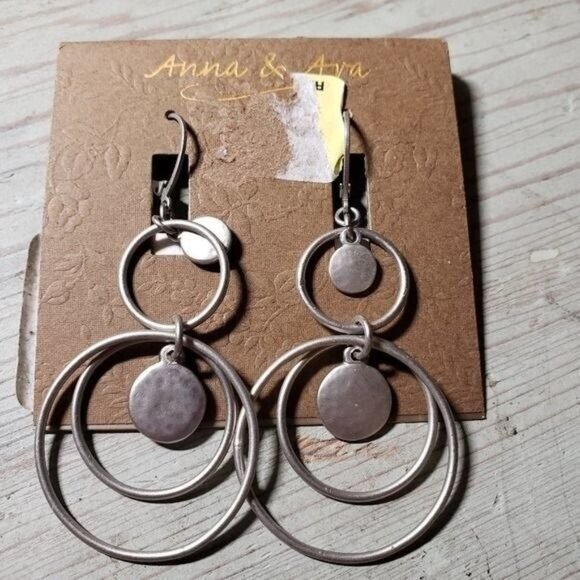 Anna & Ava Jewelry - Anna & Ava Chrome Drop Earrings NWT